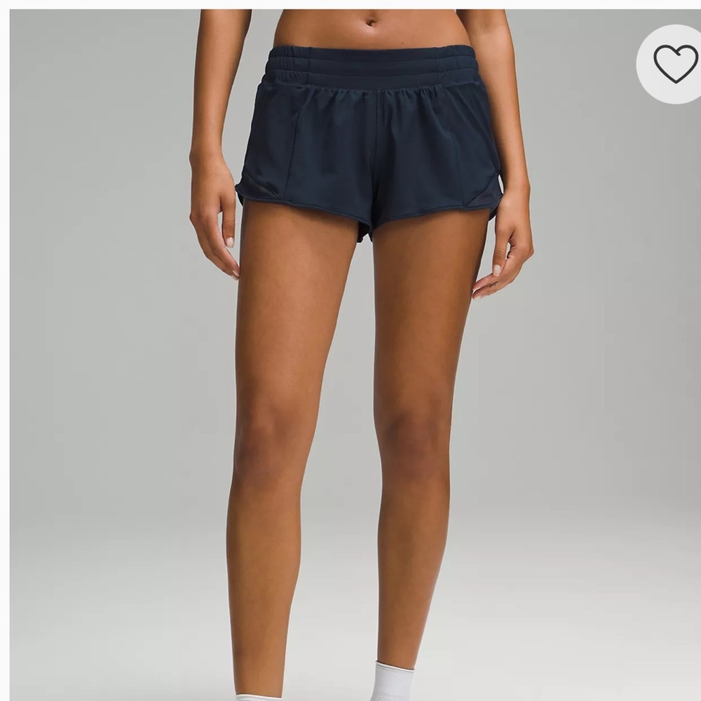 Lululemon Hotty Hot Low rise shorts size 10 in the color True Navy